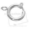 2015 hot sale silver coloured plated brass spring ring jewelry component accessory